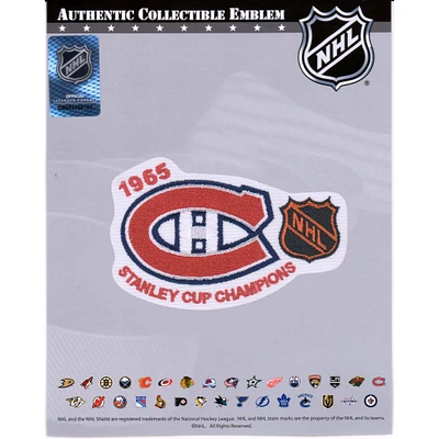 Écusson de maillot non signé de l'emblème national des champions de la Coupe Stanley 1965 des Canadiens de Montréal