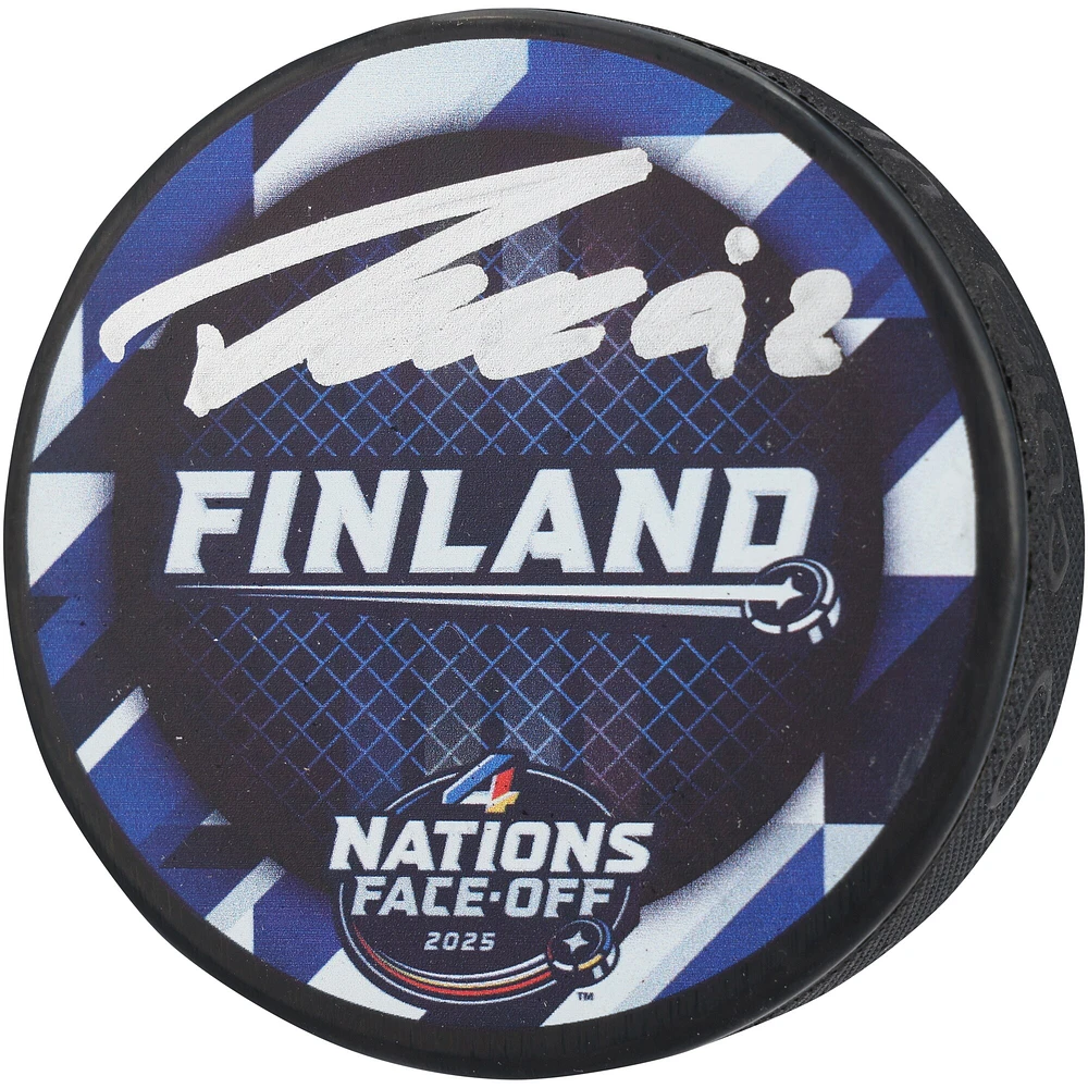 Patrik Laine Montreal Canadiens Autographed Team Finland 4 Nations Face-Off Hockey Puck 