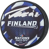 Patrik Laine Montreal Canadiens Autographed Team Finland 4 Nations Face-Off Hockey Puck 