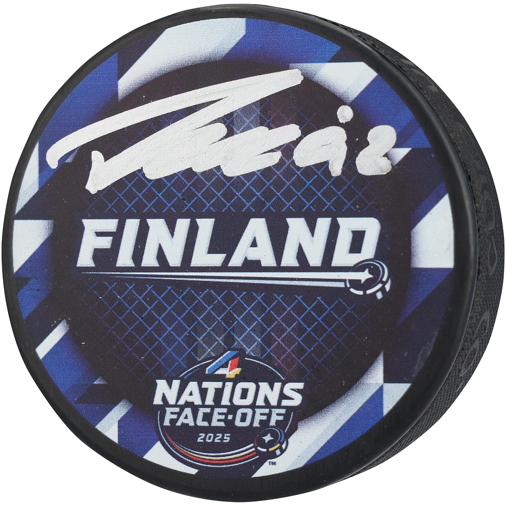 Patrik Laine Montreal Canadiens Autographed Team Finland 4 Nations Face-Off Hockey Puck