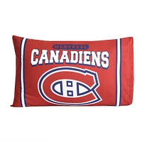 Ensemble de deux taies d'oreiller rouges des Canadiens de Montréal 20'' x 30''