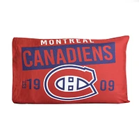 Ensemble de deux taies d'oreiller rouges des Canadiens de Montréal 20'' x 30''