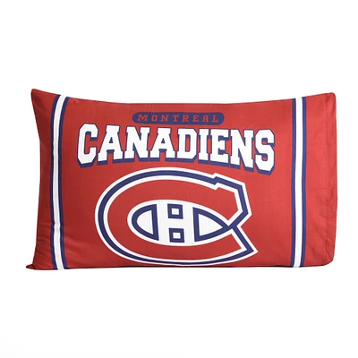Ensemble de deux taies d'oreiller rouges des Canadiens de Montréal 20'' x 30''