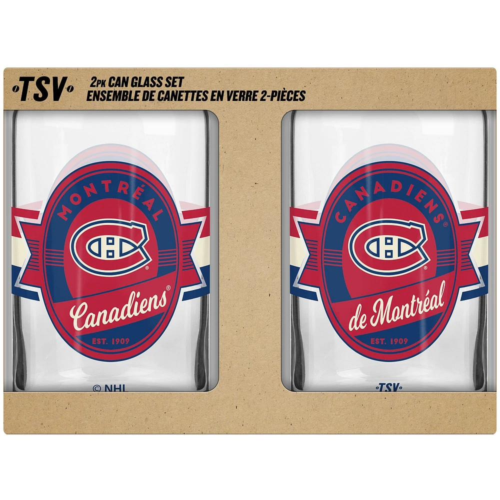 The Sports Vault Montreal Canadiens 2-Piece 16oz. Can Glass Set