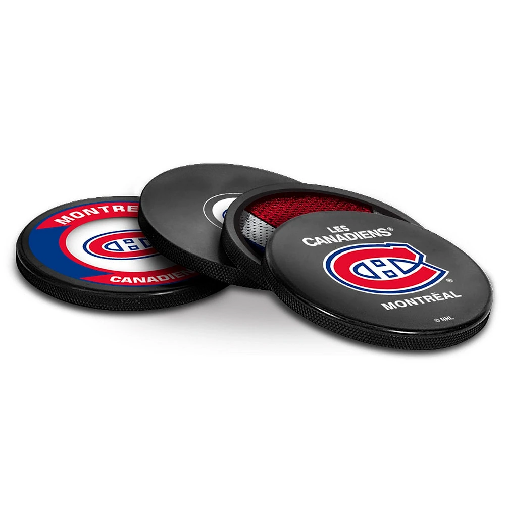 The Sports Vault Montreal Canadiens Four-Piece Puck Coaster Set