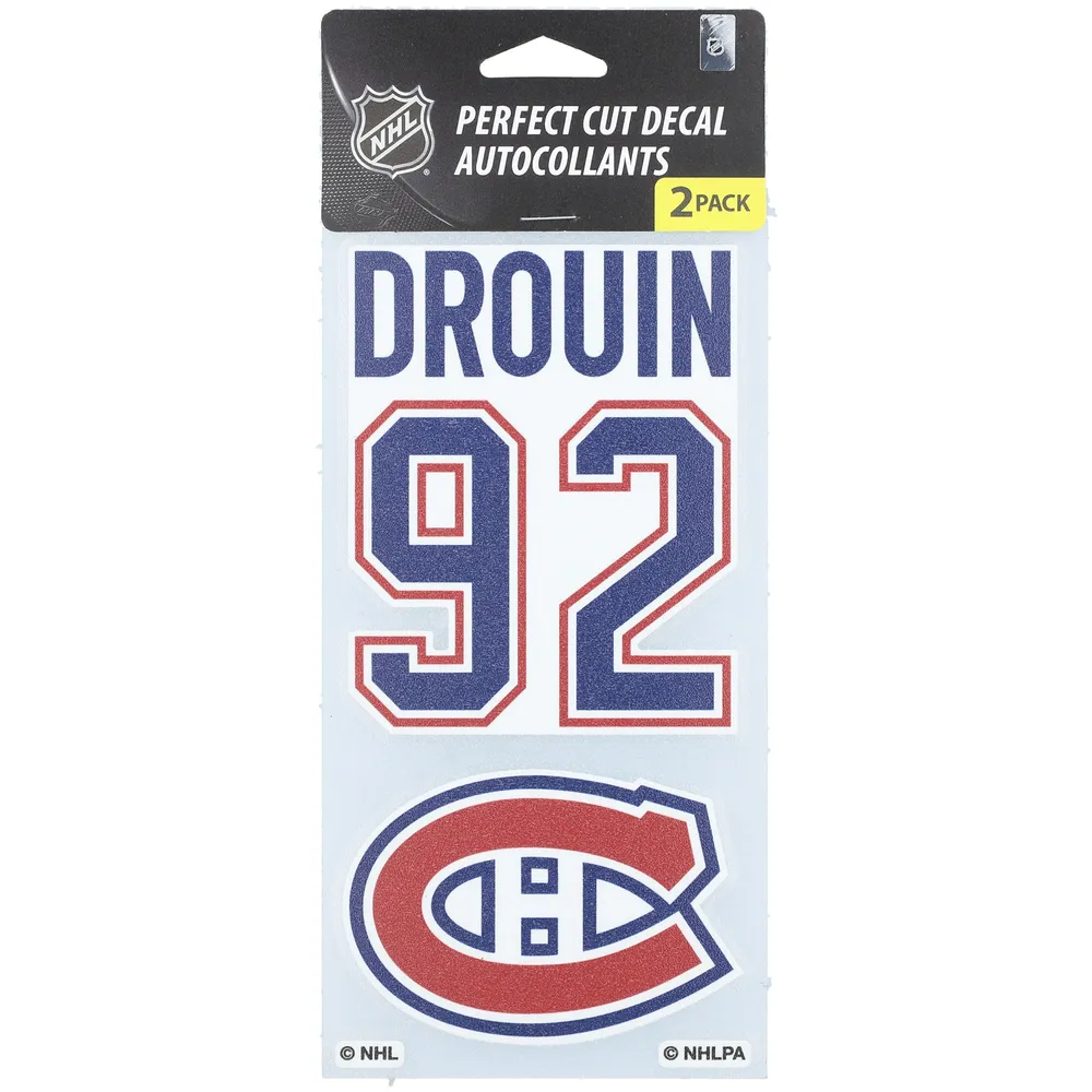 WinCraft Jonathan Drouin Canadiens de Montréal 2-Pack 4" x 8" Autocollants de joueur à coupe parfaite