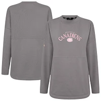 Women's Levelwear  Gray Montreal Canadiens Mother's Day Beaudry Arched Pullover Sweatshirt
