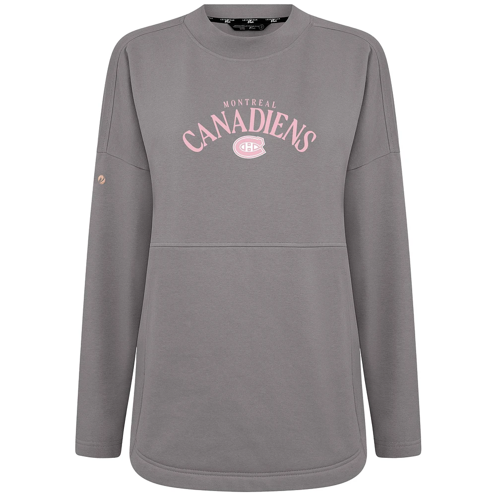 Women's Levelwear  Gray Montreal Canadiens Mother's Day Beaudry Arched Pullover Sweatshirt