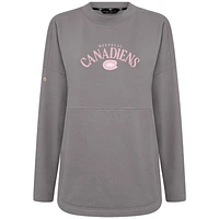 Women's Levelwear  Gray Montreal Canadiens Mother's Day Beaudry Arched Pullover Sweatshirt