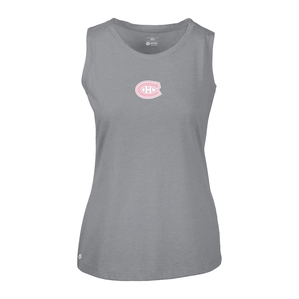 Women's Levelwear  Gray Montreal Canadiens Mother's Day Macy Core Logo Tank Top