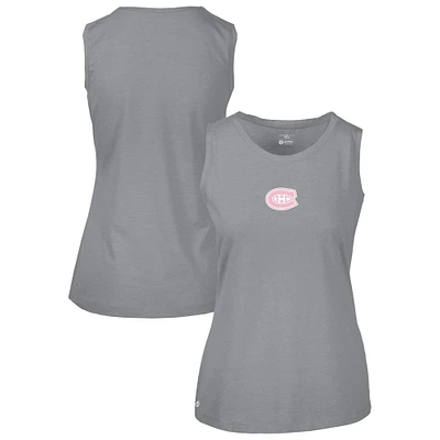 Women's Levelwear  Gray Montreal Canadiens Mother's Day Macy Core Logo Tank Top