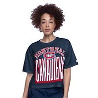 Women's Starter  Navy Montreal Canadiens Play the Ball Cropped T-Shirt