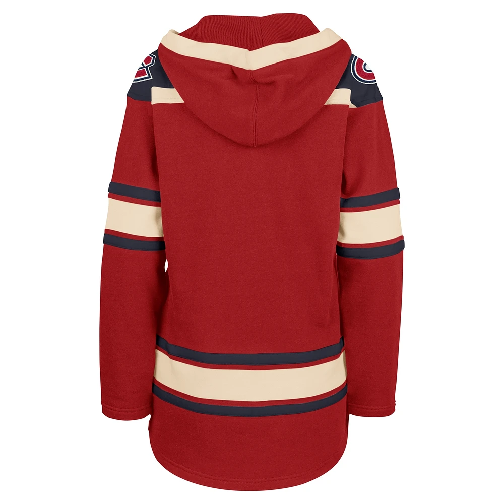 Women's '47 Red Montreal Canadiens Superior Lacer Pullover Hoodie