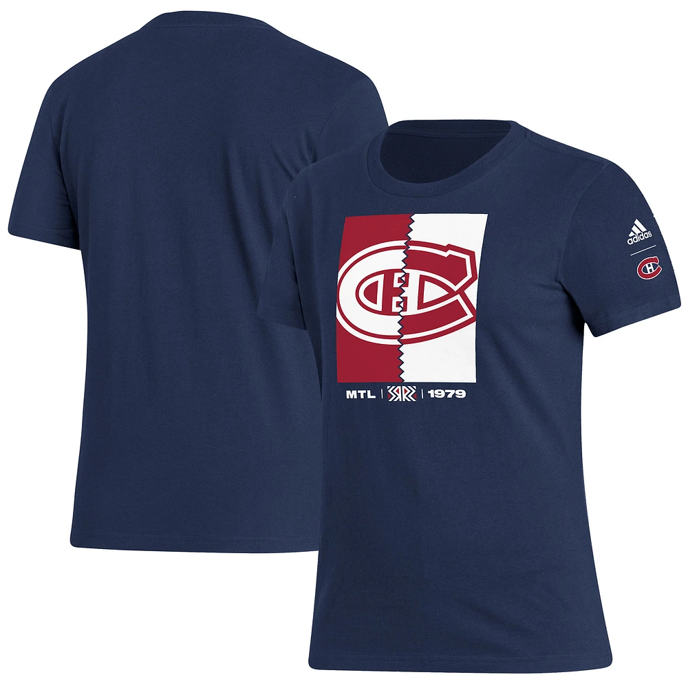 T-shirt adidas bleu marine Reverse Retro 2.0 Playmaker des Canadiens de Montréal pour femmes