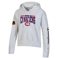 Women's Champion Heathered Gray Montreal Canadiens - Reverse Weave Pullover Hoodie