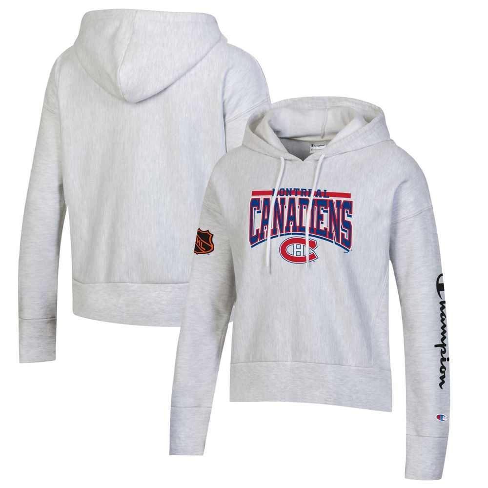 Women's Champion Heathered Gray Montreal Canadiens - Reverse Weave Pullover Hoodie