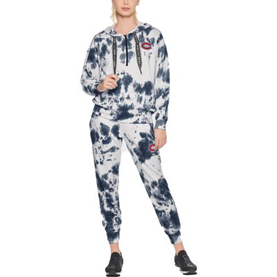Women's DKNY Sport Navy/White Montreal Canadiens Melody Tie-Dye - Jogger Pants