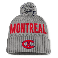 Women's Fanatics  Gray Montreal Canadiens Tilly Cuffed Knit Hat with Pom