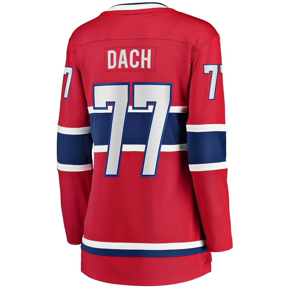 Maillot de joueur échappé à domicile des Canadiens Montréal Fanatics Kirby Dach rouge pour femmes