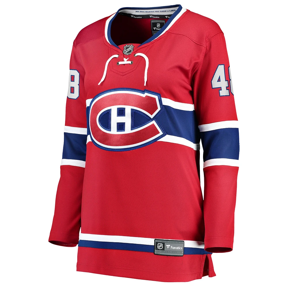 Maillot de joueur échappé à domicile des Canadiens Montréal, Lane Hutson, rouge, pour femmes