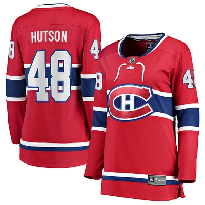 Maillot de joueur échappé à domicile des Canadiens Montréal, Lane Hutson, rouge, pour femmes