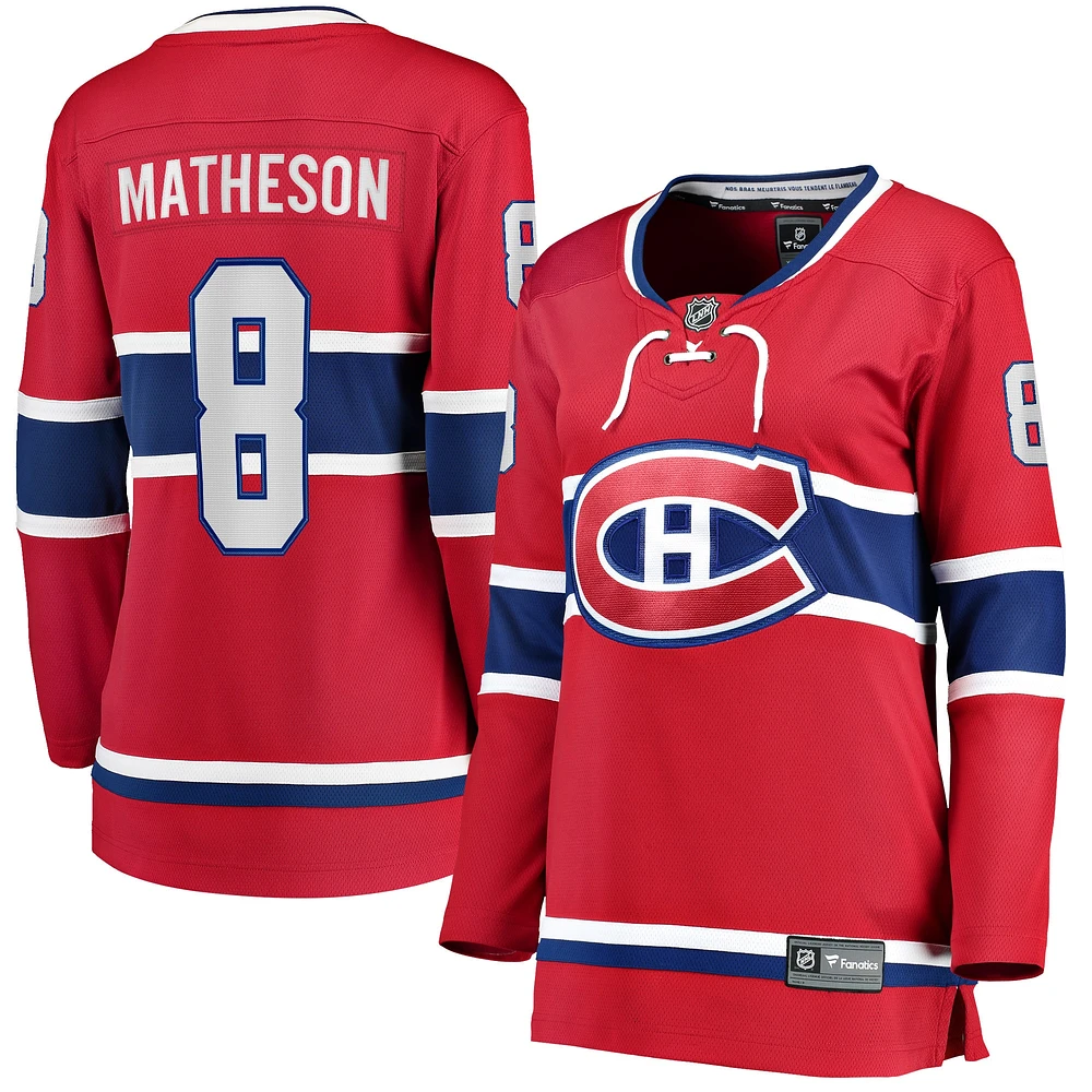 Fanatics pour femmes Mike Matheson, joueur échappé à domicile des Canadiens de Montréal, rouge - Maillot