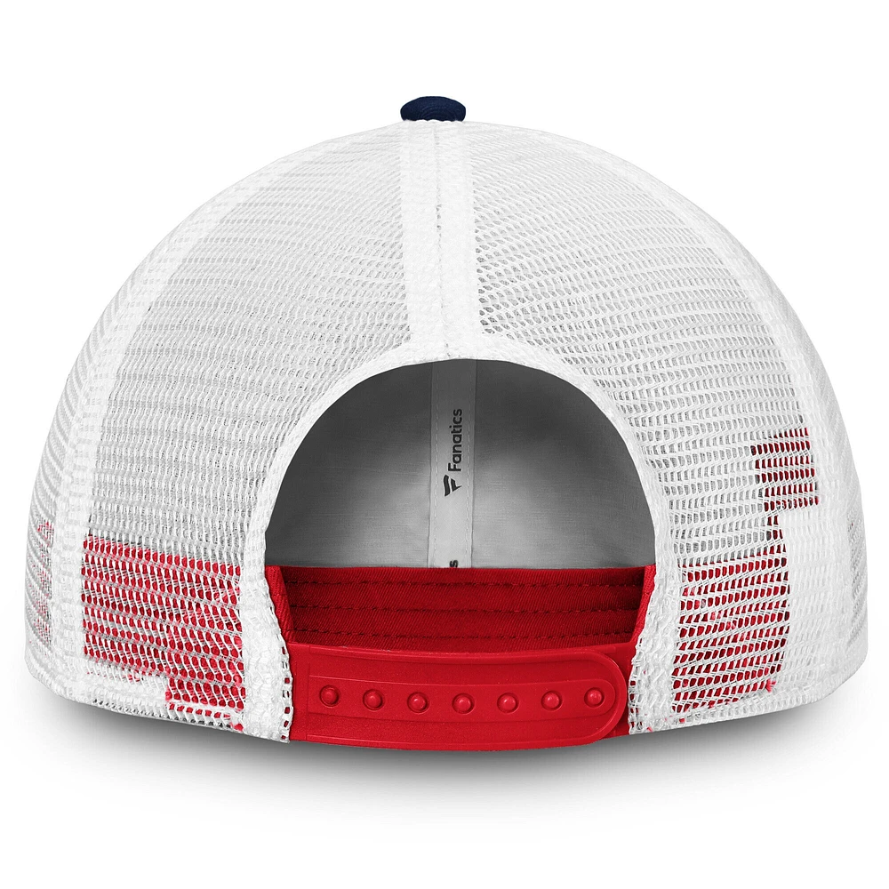 Women's Fanatics  Montreal Canadiens Navy/White Iconic Lockup Adjustable Trucker Hat