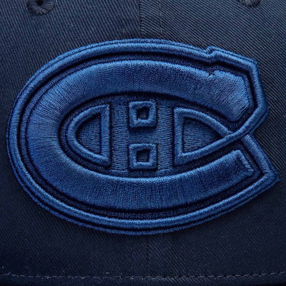 Women's Fanatics  Montreal Canadiens Navy/White Iconic Lockup Adjustable Trucker Hat