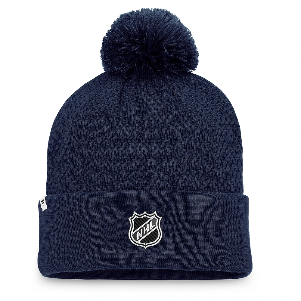 Fanatics Navy pour femmes, repêchage 2022 de la LNH des Canadiens de Montréal - Authentique bonnet en tricot à revers Pro Road