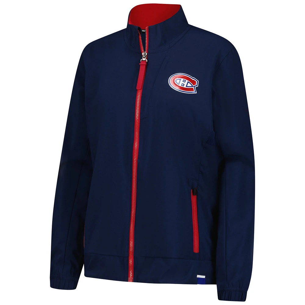 Women's Fanatics Navy Montreal Canadiens Authentic Pro Rink Coaches Full-Zip Jacket