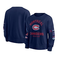 Sweat-shirt surdimensionné Go Team pour femme Fanatics bleu marine des Canadiens de Montréal