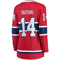 Fanatics pour femmes Nick Suzuki, rouge, écusson de capitaine des Canadiens Montréal, joueur échappé à domicile - Maillot