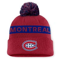 Women's Fanatics Red Montreal Canadiens Authentic Pro Rink Cuffed Knit Hat with Pom