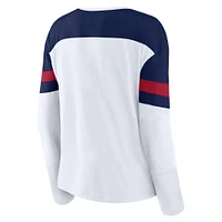 Women's Fanatics White/Navy Montreal Canadiens Frozen Long Sleeve Notch Neck T-Shirt