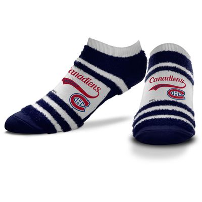 Women's For Bare Feet Montreal Canadiens Block Stripe - Fuzzy Ankle Socks