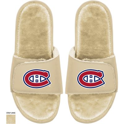 Women's ISlide Tan Montreal Canadiens Dune Faux Fur - Sandals