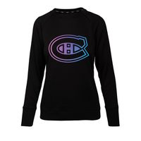 Women's Levelwear Black Montreal Canadiens Iridescent Rae Raglan - Pullover Sweater