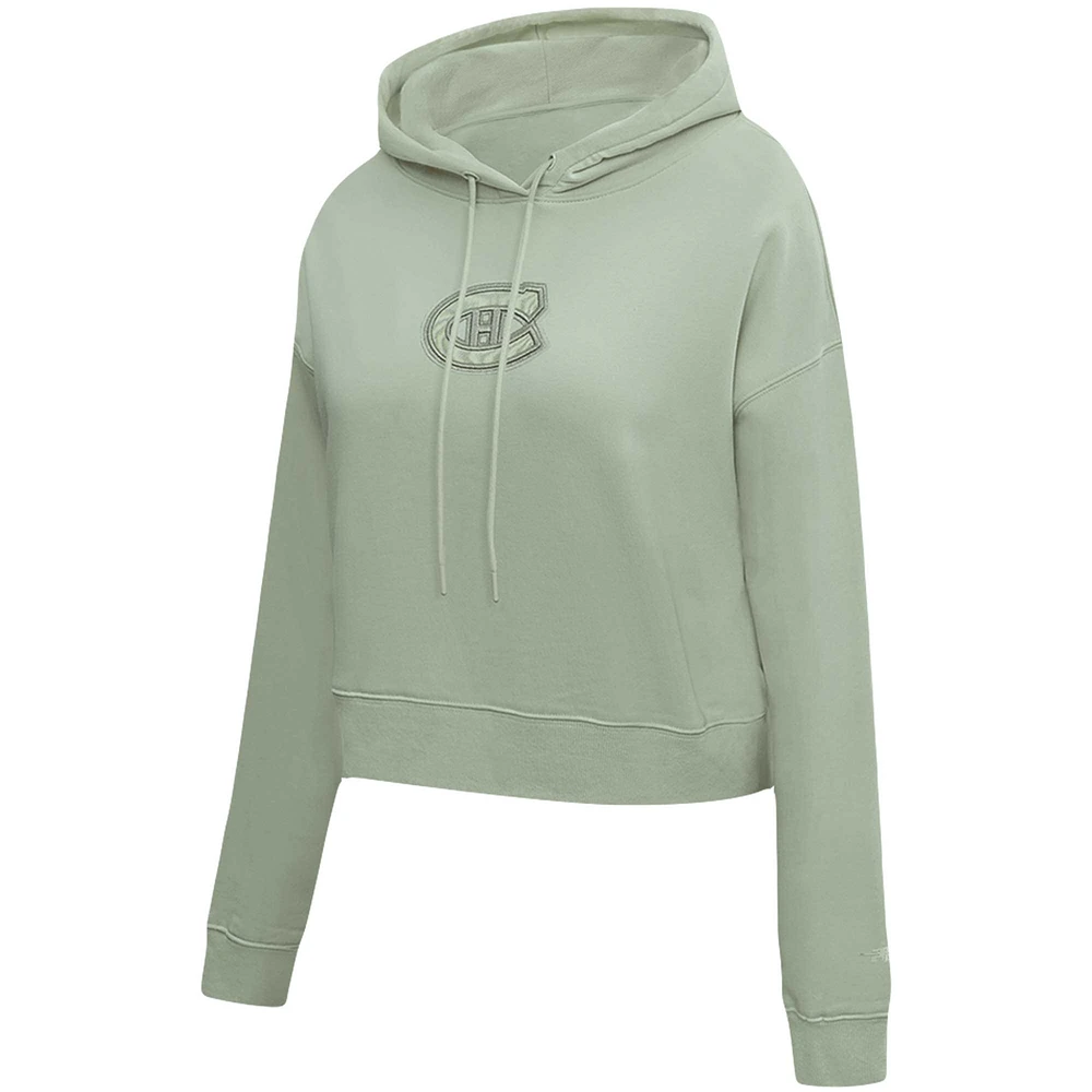 Women's Pro Standard Green Montreal Canadiens Cropped Boxy Pullover Hoodie