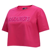 Women's Pro Standard Montreal Canadiens Triple Pink Cropped T-Shirt