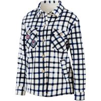 Women's WEAR by Erin Andrews Oatmeal Montreal Canadiens Plaid Button-Up - Shirt Jacket