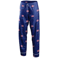 Women's WEAR by Erin Andrews Royal Montreal Canadiens Long Sleeve Button-Up Shirt & Pants - Sleep Set