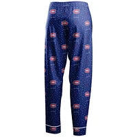 Women's WEAR by Erin Andrews Royal Montreal Canadiens Long Sleeve Button-Up Shirt & Pants - Sleep Set