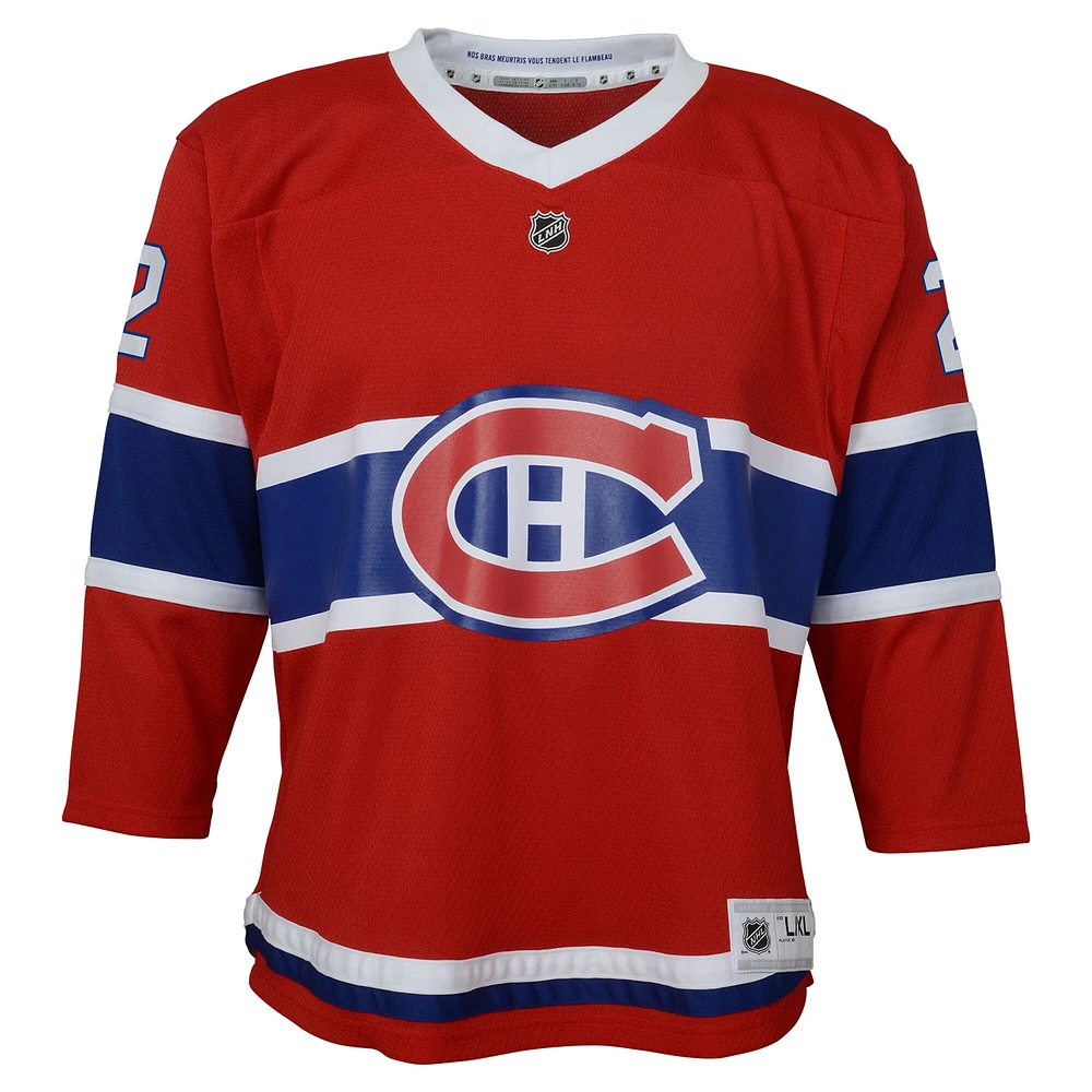 Maillot de joueur à domicile rouge Cole Caufield des Canadiens Montréal pour jeunes