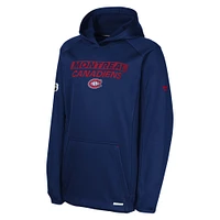 Youth Fanatics Navy Montreal Canadiens Authentic Pro Rink Pullover Hoodie