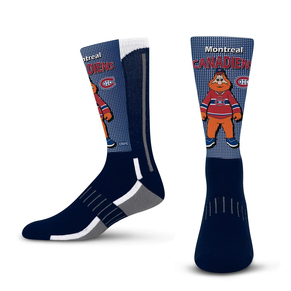 Youth For Bare Feet Navy Montreal Canadiens Mascot Fever Crew Socks