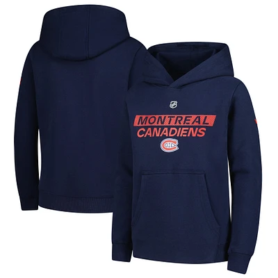 Sweat à capuche en molleton bleu marine pour jeune avec logo authentique Pro des Canadiens de Montréal