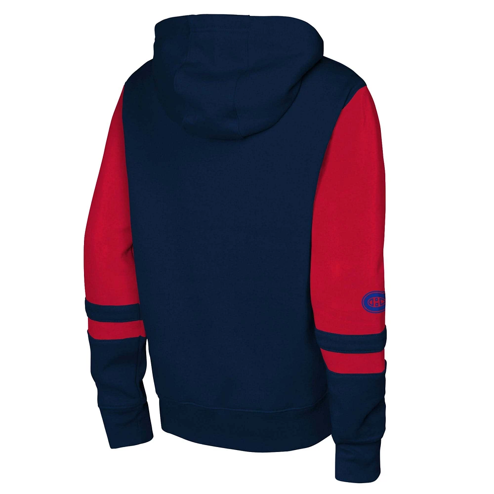 Youth Navy Montreal Canadiens Face Off Full-Zip Hoodie