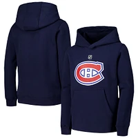 Youth Navy Montreal Canadiens Primary Logo Pullover Hoodie