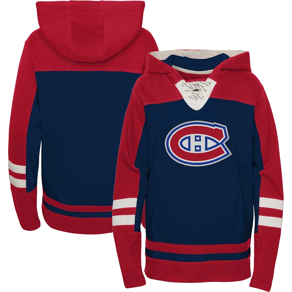 Youth Navy Montreal Canadiens Team Ageless Lace-Up - Pullover Hoodie