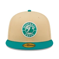 Men's New Era Natural/Teal Montreal Expos Cooperstown Collection Mango Forest 59FIFTY fitted hat